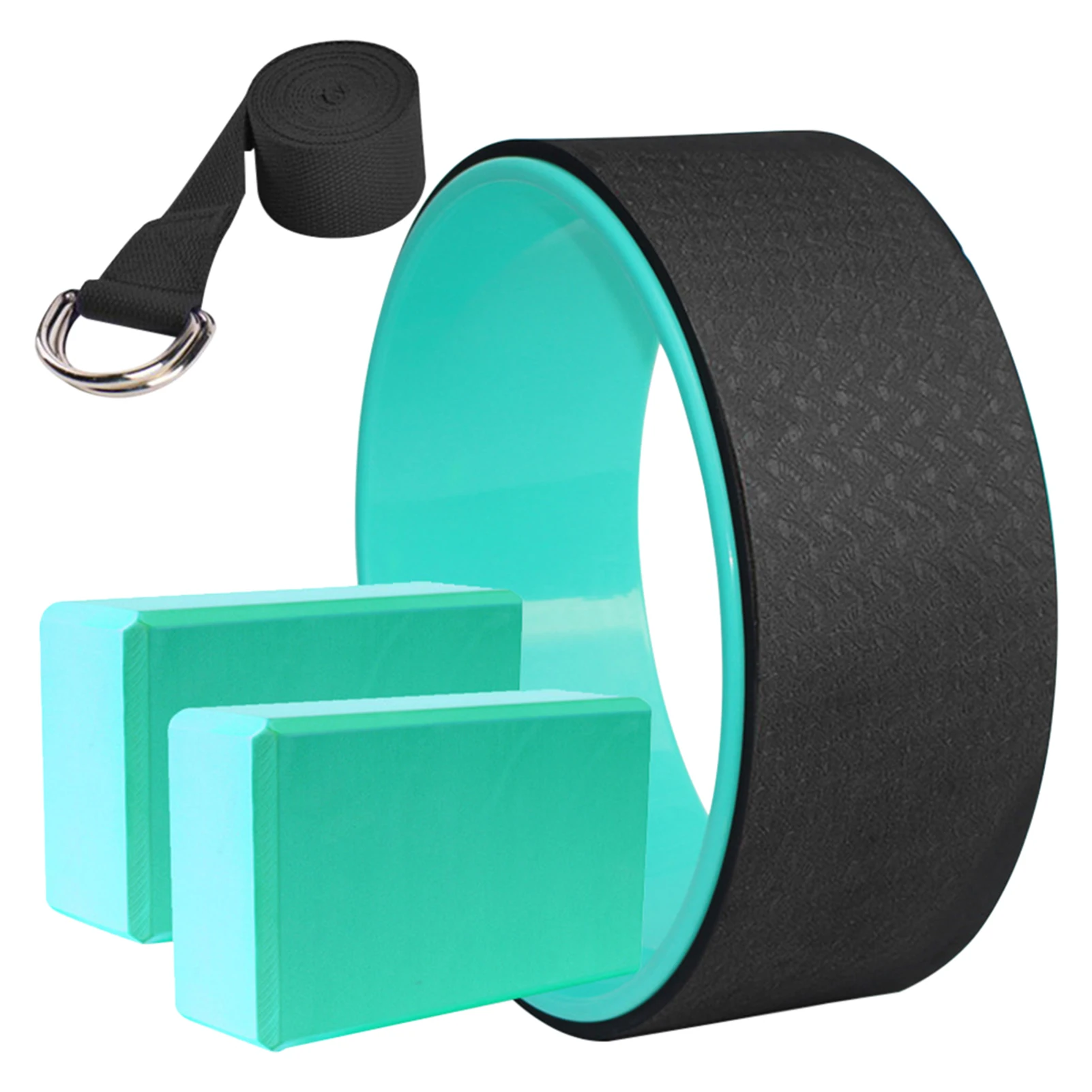 

4pcs/set Pilates Back Training Yoga Wheel Exercise Bodybuilding Backbends Ring Stretch Band Tools Fitness Blocks Gym Workout