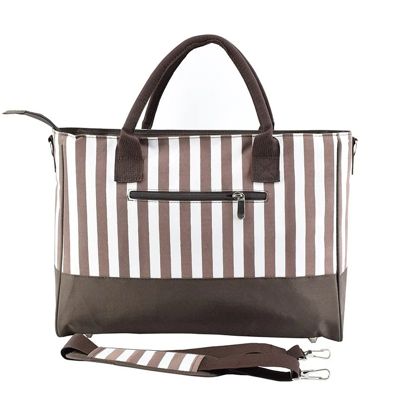 

2021 Striped Mummy Baby Diaper Bags Stroller Handbags For Moms Maternity Changing Nappy Bag Organizer