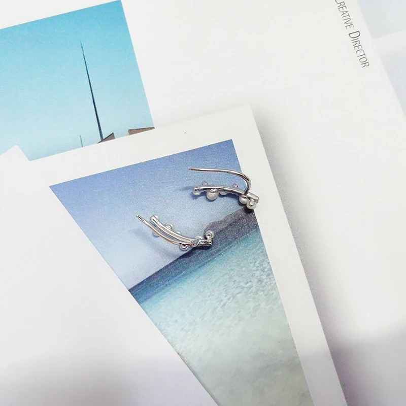 

Pearl Earrings 925 Sterling Silver micro inlaid zircon fashion ladies exquisite Party style exquisite jewelry