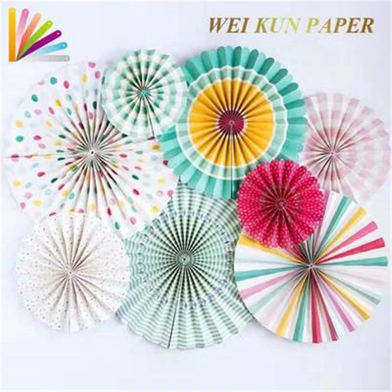 8 шт бумажные вееры набор для декора блестящие ручной работы ГИРЛЯНДА в виде