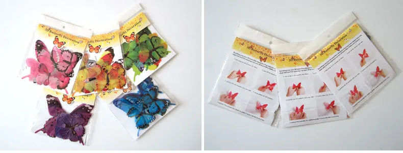 

12pcs New Product Printing Butterfly Beautification Decoration Multicolor PVC Multi-piece Package Animal Pastoral 3D Sticker