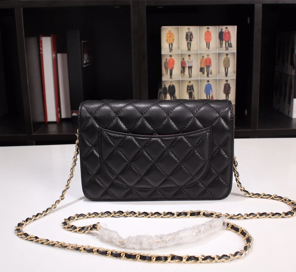 

2021new arrival real leather woc cross body bag for lady female chain high quality cow lamb leather bag with credit card holder