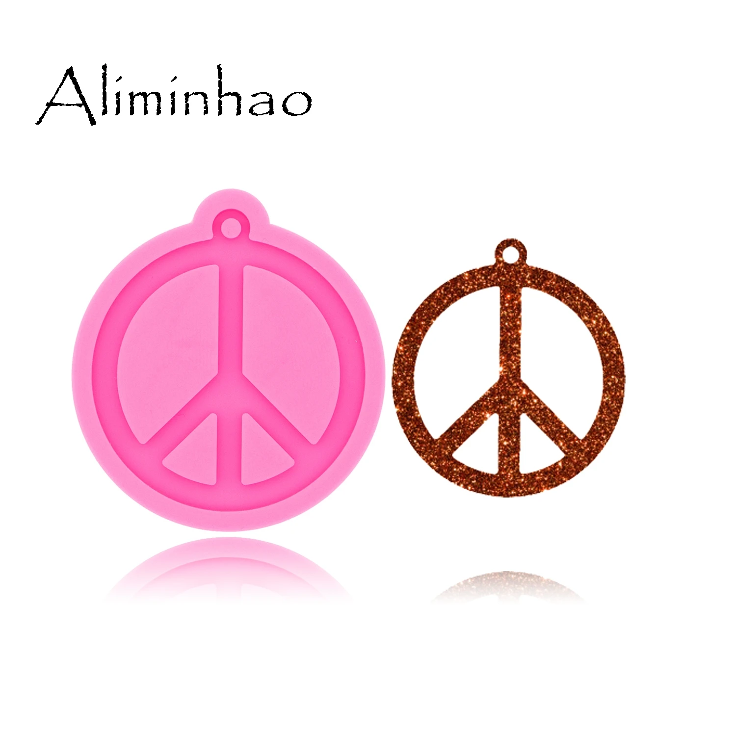 DY0330 Shiny Peace sign Keychains Mould resin epoxy mold For Jewelry Pendant tools silicon molds for resin diy