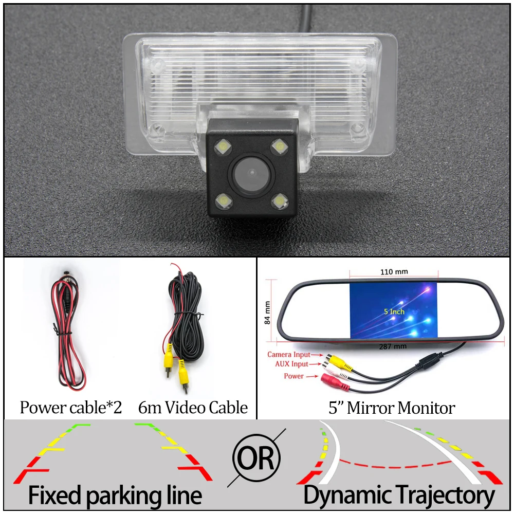 4LED N 5 inch Mirror Камера заднего вида CCD для nissan paladin Altima TEANA Sylphy Venucia Almera TIIDA Bluebird Sentra автомобильная парковочная камера заднего вида - Название цвета: 4LED N 5 inch Mirror