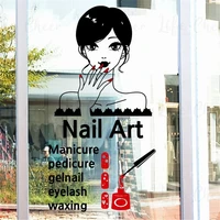 nail artist store window sticker beauty nails design wall murals manicure pedicure vinyl decals nails salon decor art ac363