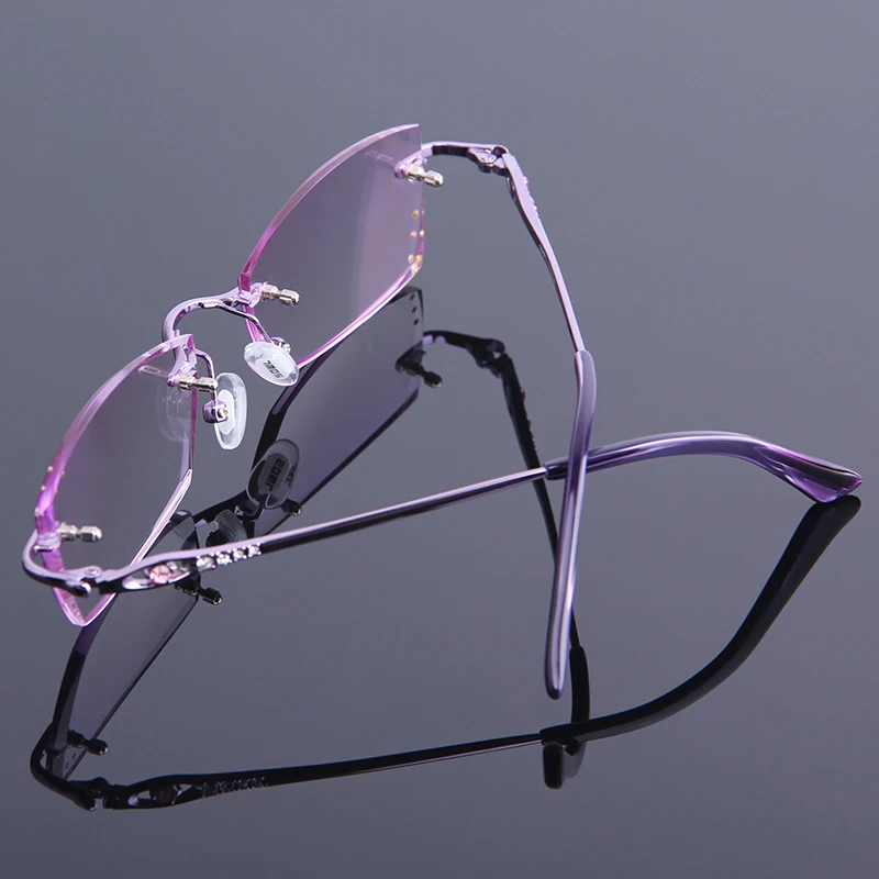Очки женские без оправы с бриллиантовой отделкой высокой прозрачностью