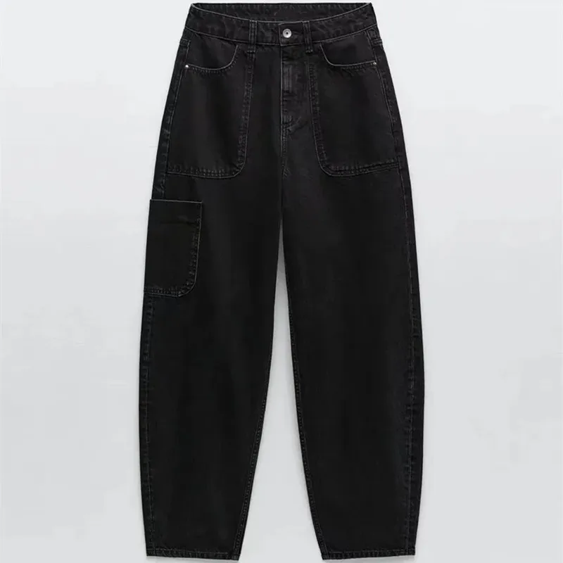 

ZA 2021 Winter new women's clothing fashion all-match casual European and American style high waist work clothes jeans for women