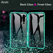 Чехол Arvin для Xiaomi Redmi Note 8 8T Note 7 pro Redmi K20 9T Pro 9 SE 8 чехол с магнитной двусторонней металлической рамкой