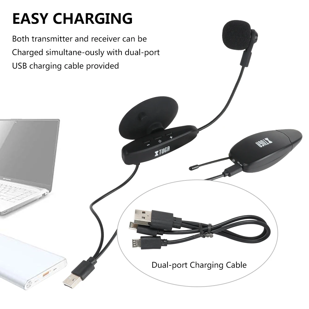 XTUGA UHF Беспроводной инструментальный микрофон конденсаторный зажим гусиная шея