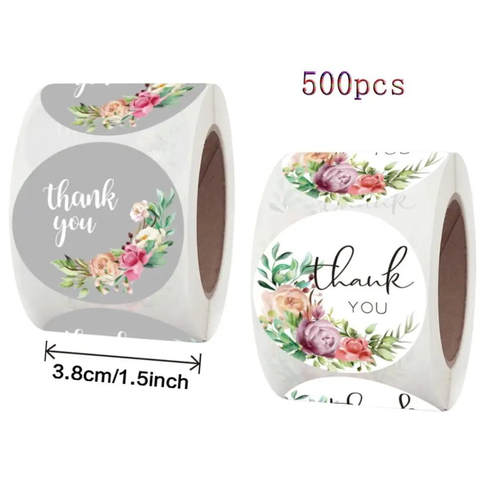 

Qiduo 500pcs 3.8cm/1.5inch Thank You Lovely little stickers Scrapbook Labels For Wedding Envelope Seal Handmade Stationery set