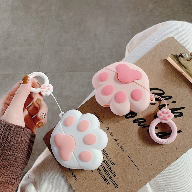 Чехол для беспроводных наушников Apple AirPods Pro силиконовый чехол с милым котом