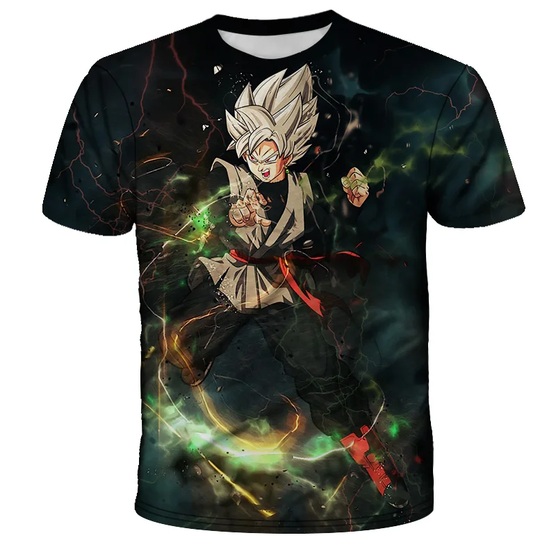 Новейшая модная футболка Goku с 3D принтом и короткими рукавами Повседневная в