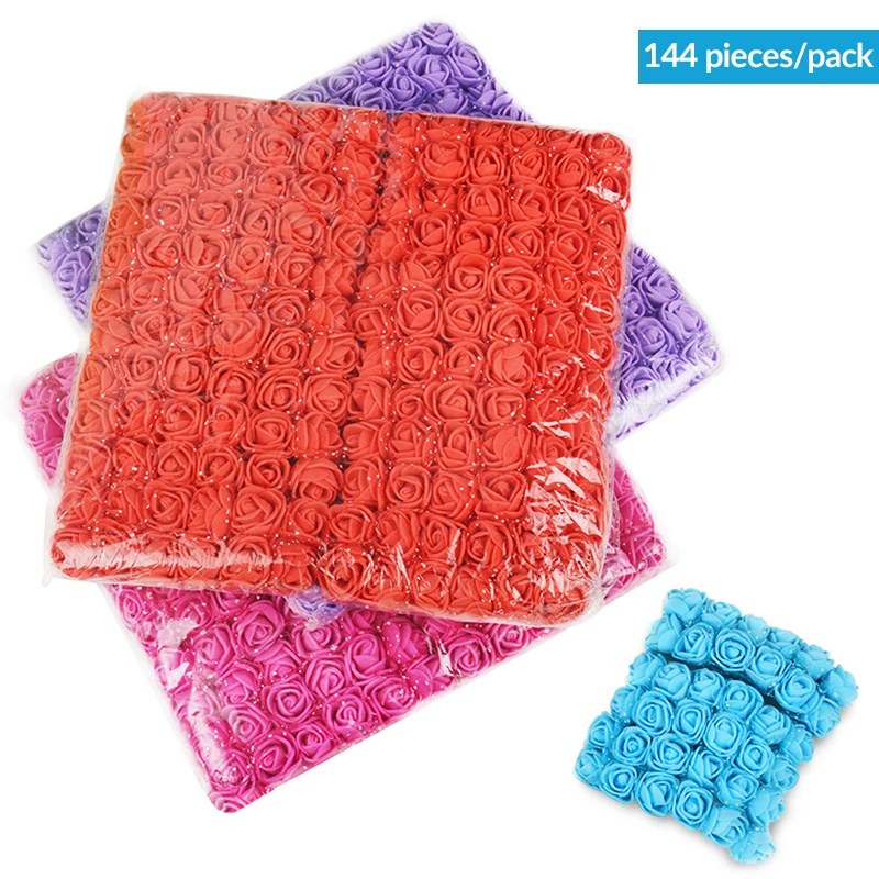 144 шт./лот искусственный цветок 2 см кружевная пена роза букет для свадьбы