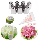 18 шт.компл. Кондитерские насадки для глазировки, русские Кондитерские насадки для украшения тортов, русские насадки для цветов, 10 кондитерских мешков, 1 Трехцветная муфта