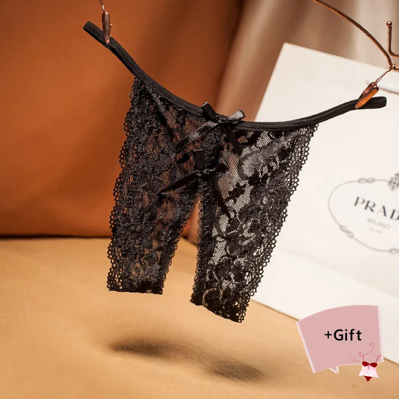 Женские кружевные трусики стринги без косточек с вышивкой Эротические для