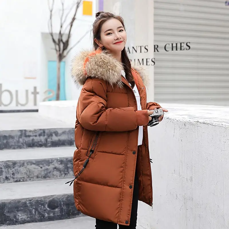 Winter jacket women coats 2019 fur collar hooded zippers parkas women down jackets coats long warm casual tops female coats