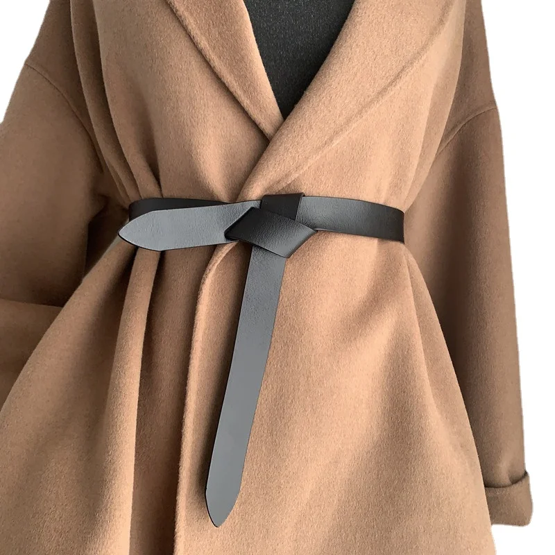 

Ремень женский из искусственной кожи, с узлом, длинный, 2,5 см