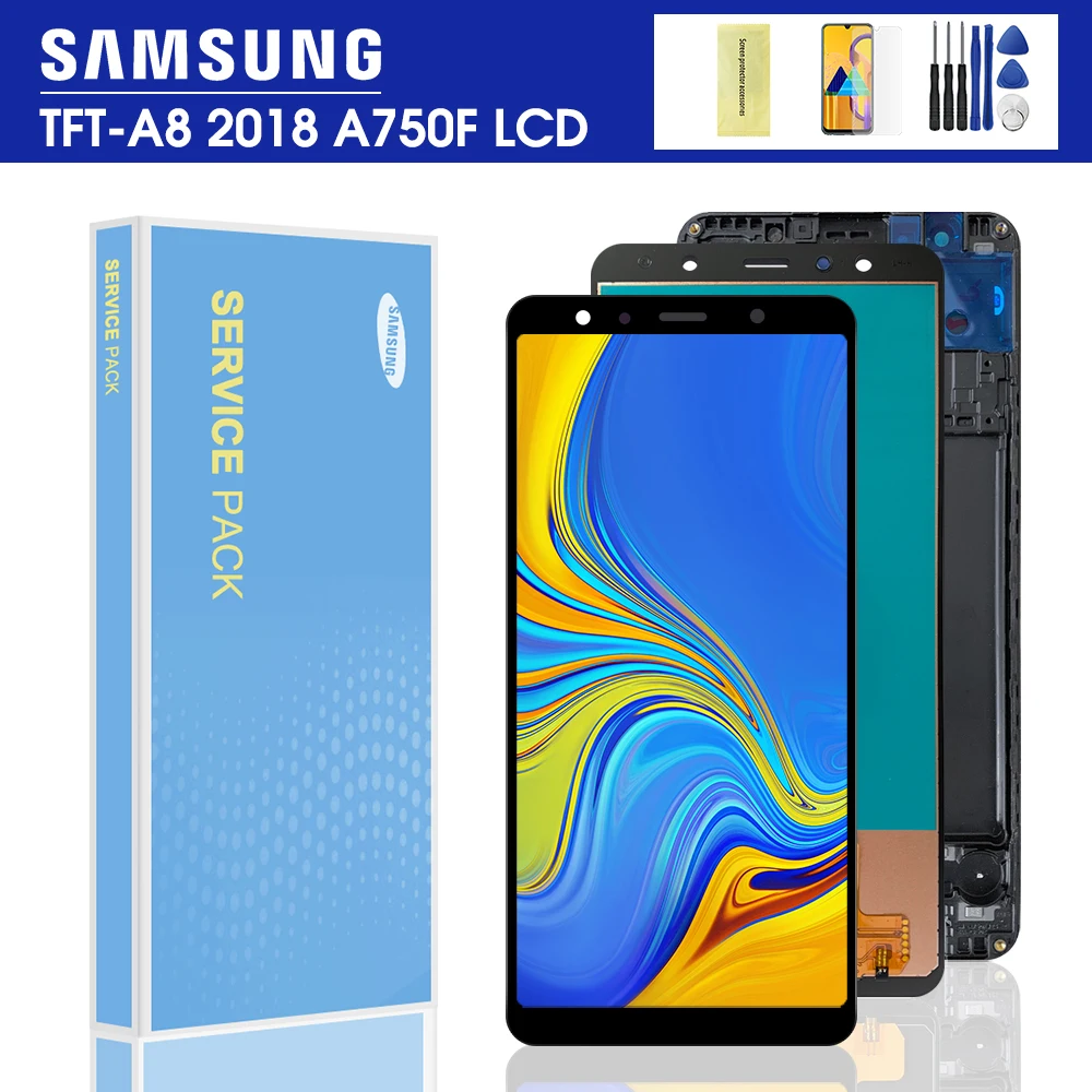 Дисплейный модуль для Samsung Galaxy A7 6 0 A750 A750F 2018 дюйма|Экраны мобильных телефонов| |