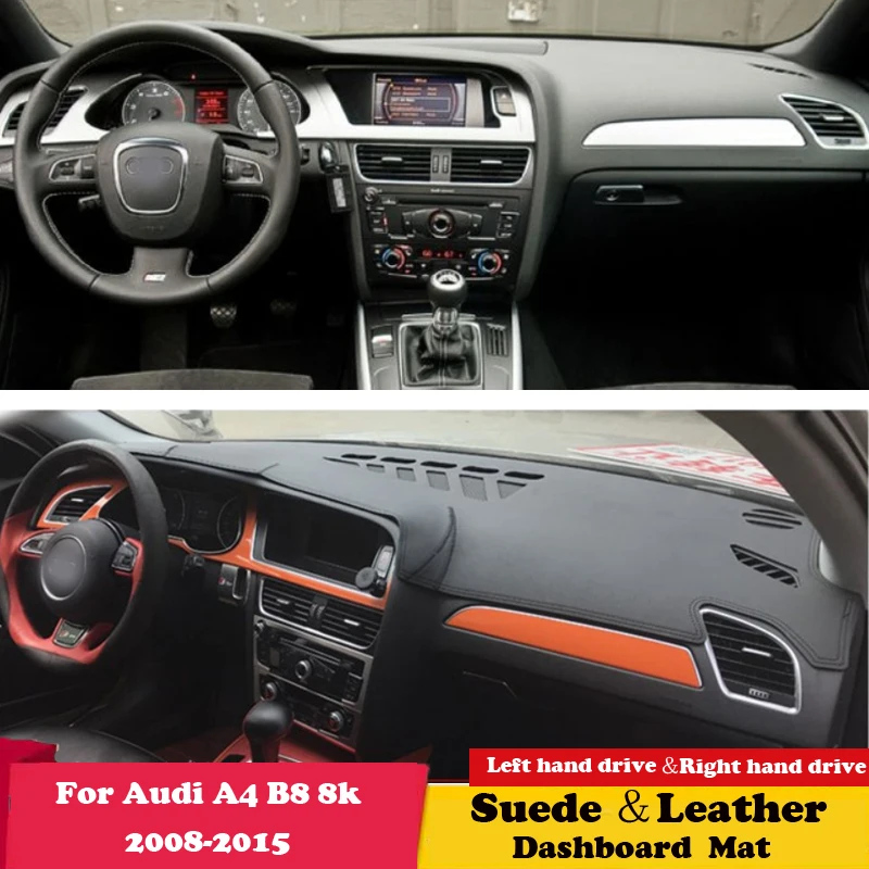 

Для Audi A4 B8 8K 2008 2010 2012 ~ 2015 S-line кожаный коврик для приборной панели, накладка с защитой от солнца, ковер, коврик для приборной панели, аксессуары...