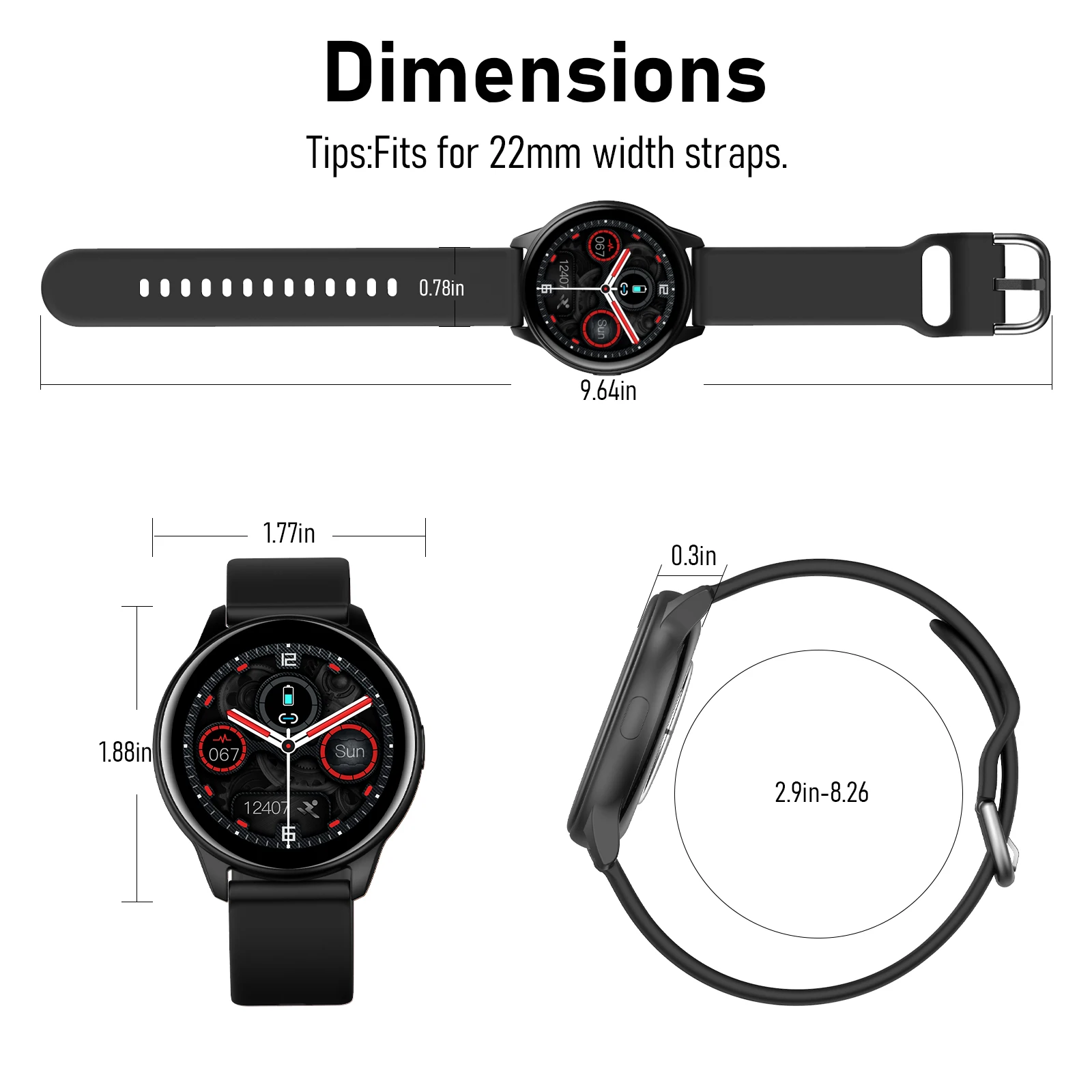 

MoreFit Smart Watch Men Fitness Tracker Heart Rate Monitor Original Clock For IOS Android IP67 Waterproof 1.28Inch Multi-Sport