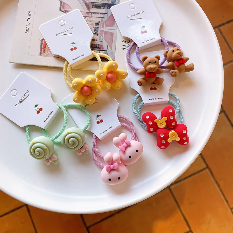 

2pcs Cartoon Christmas Animal Girl Kid Baby Elastic Hair Band Tie Rope Hairpin Hairclip Hair Clip Pin Accessories Hairgrip