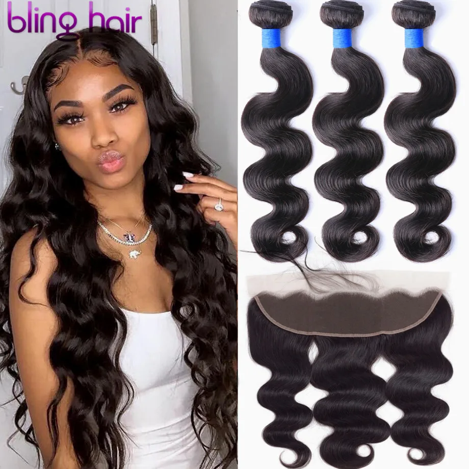 Bling волнистые волосы для придания объема человеческие пряди с закрытием