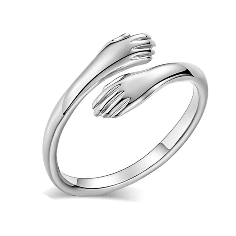

Simple personality open hug ring alloy smooth fashion shape ladies ring fashion jewelry