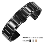Металлический ремешок для часов, браслет из нержавеющей стали под розовое золото и черный для Omega Tissot Casio, 14 мм 16 мм 18 мм 20 мм 22 мм 24 мм 38 мм