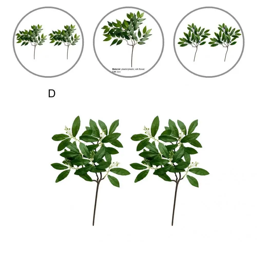 

Привлекательный прочный однотонный водонепроницаемый лист эвкалипта ручной работы, имитация листьев, декор листьев, 2 пучка