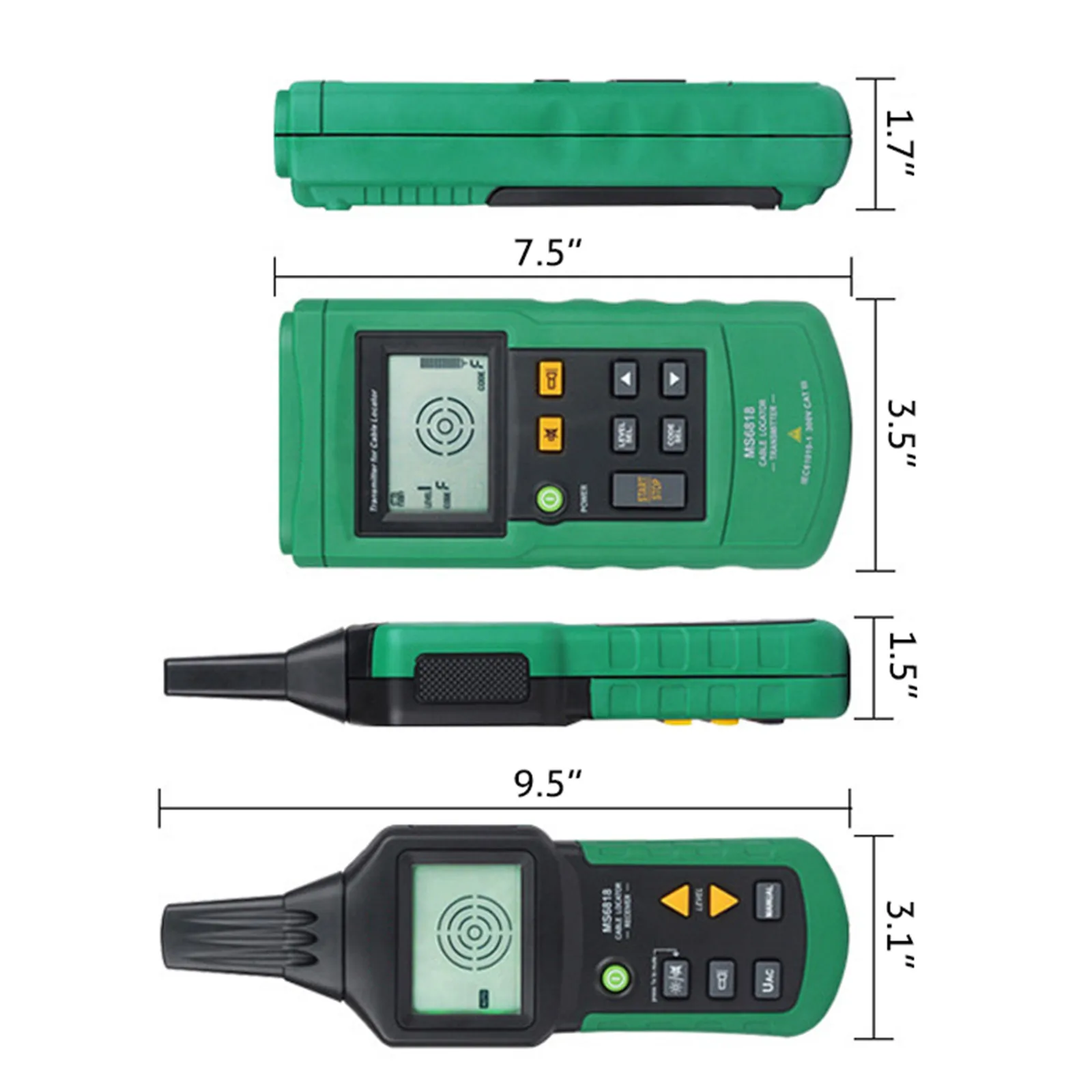 

Portable Professional Wire Cable Tracker Metal Pipe Locator Detector Tester Line Tracker Voltage MS6818