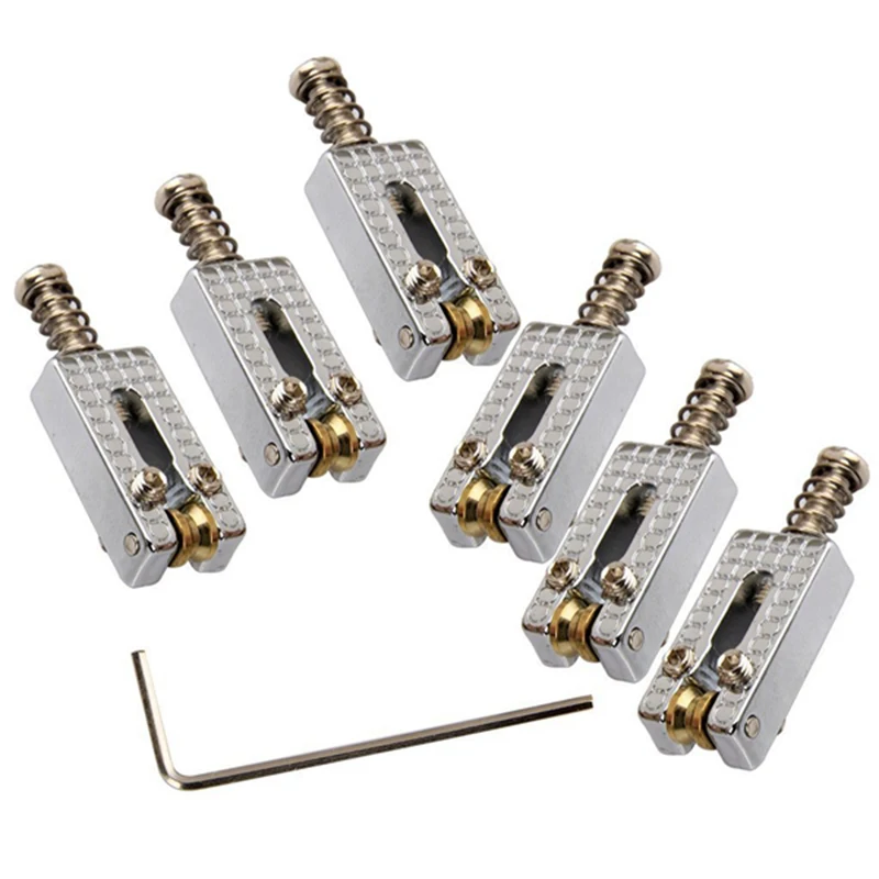 6 роликовых мостовых седлов Tremolo с гаечным ключом для электрической гитары Strat Tele