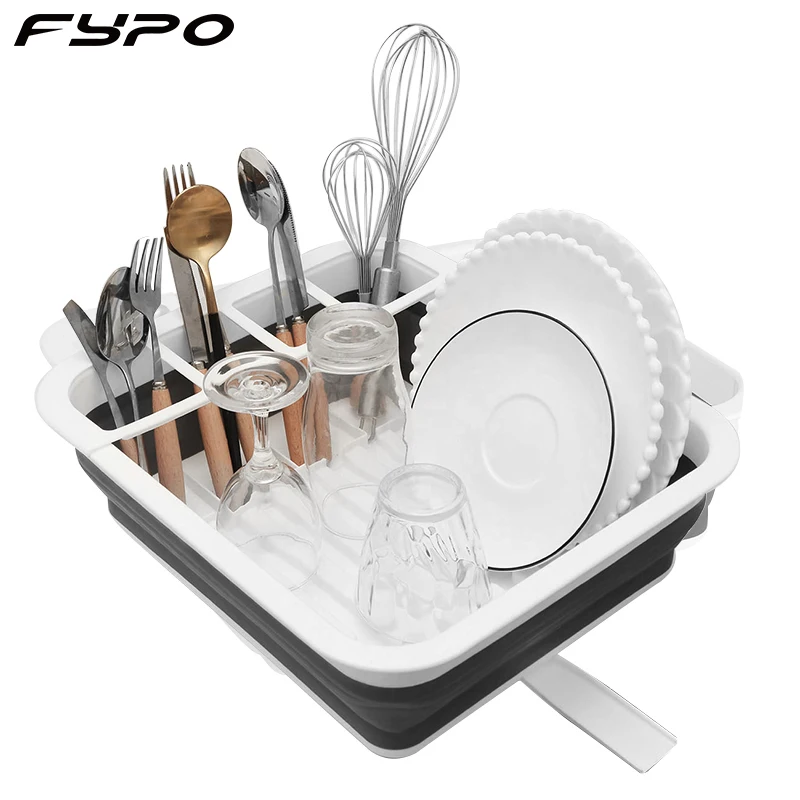 Складная Силиконовая стойка для хранения Fypo кухонная посуда органайзер посуды