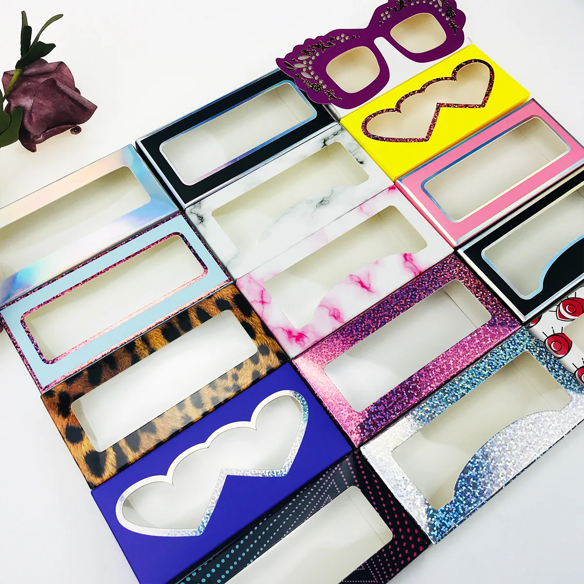 

Wholesale False Eyelashes Paper Packaging Eyelashes Box Package Custom Faux Cils 25mm Mink Eyeashes Makeup Lashes Box Cases Bulk