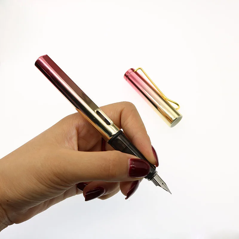Fashion New Plastic Plating Gradient Pens For Men And Women Are Often Used In Student School Business Office Pen Fine Gift Pen