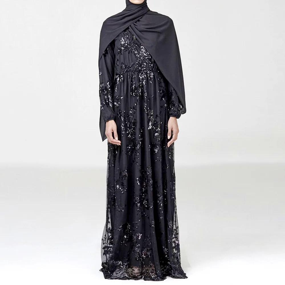 Блестки abaya Дубай турецкие платья мусульманский хиджаб платье Абая для женщин кафтан исламский халат одежда Tesettur Elbise
