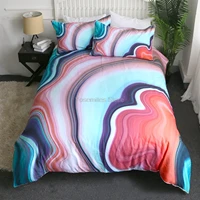 sleepwish marble printed bedding duvet cover sets twin blue pink and red 3 piece set modern soft microfiber bedding cover