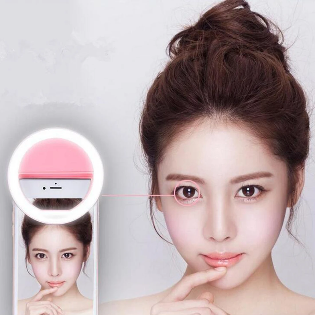 

LED Light Mini Selfie Fill centechia New Fashion Portable Round Ring Flash for iPhone Android Phone