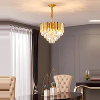 led modern crystal gold indoor lighting chandelier lighting luste hanging lamps suspension luminaire lampen for foyer