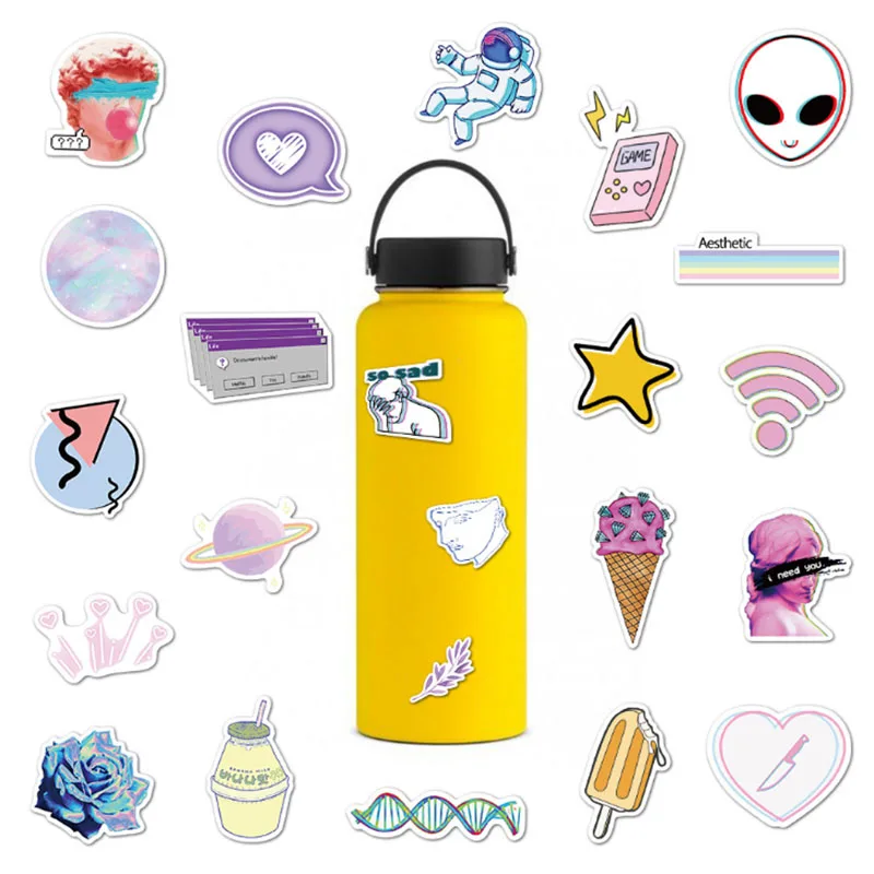 

50 pcs Abstract art cartoon Graffiti Waterproof Skateboard Travel Suitcase Phone Laptop Luggage Stickers Cute Kids Girl Toys
