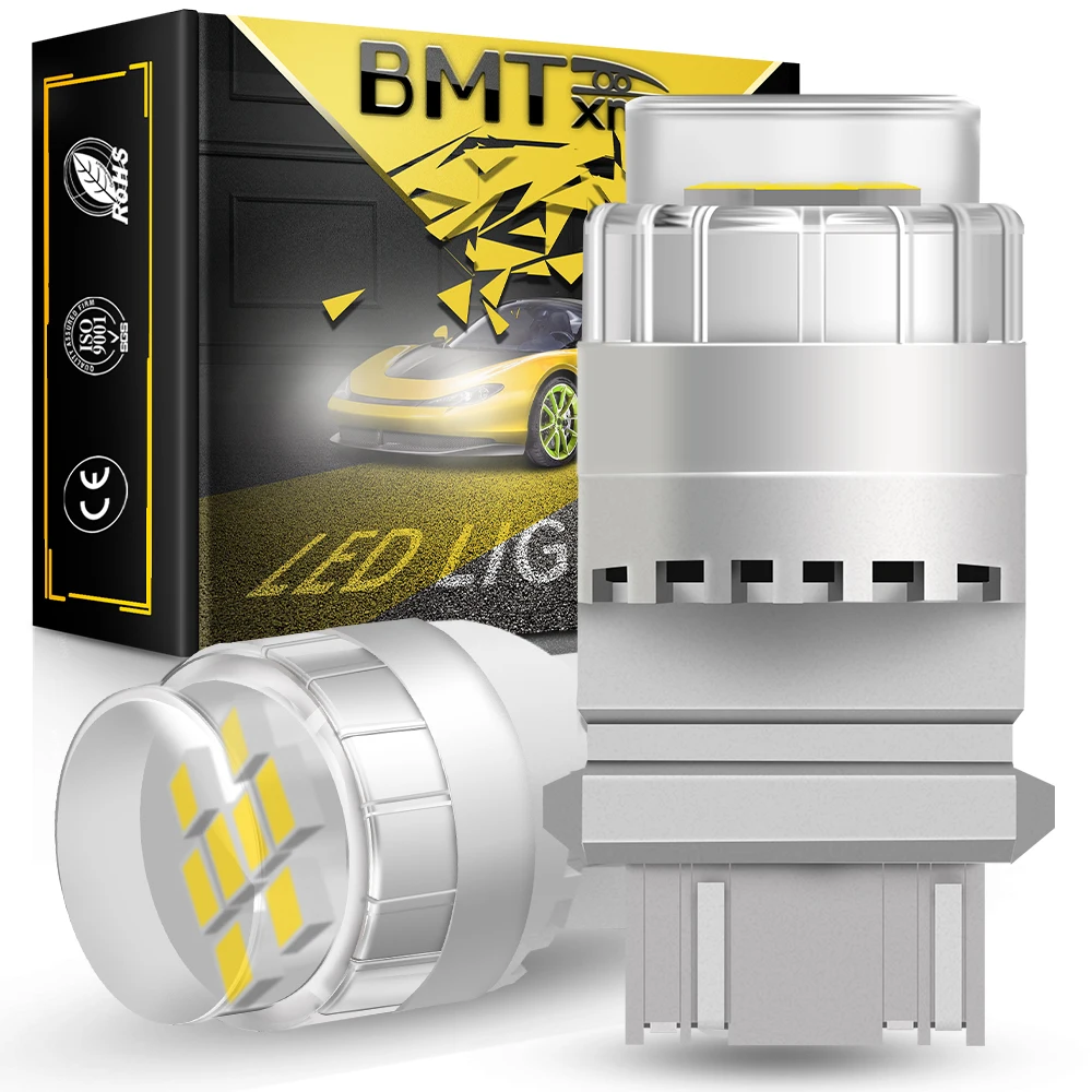 BMTxms 2x светодиодный 3157 P27/7W T25 Canbus автомобильная светодиодная лампа заднего хода DRL