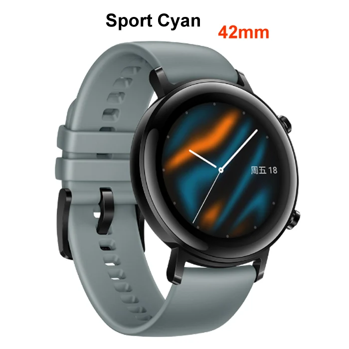 42mm Sport Cyan Huawei Watch GT 2, умные часы, Bluetooth, умные часы, 5,1, 14 дней, время работы от батареи, телефонный звонок, частота сердечных сокращений для Android iOS - Цвет: 42mm Sport Cyan