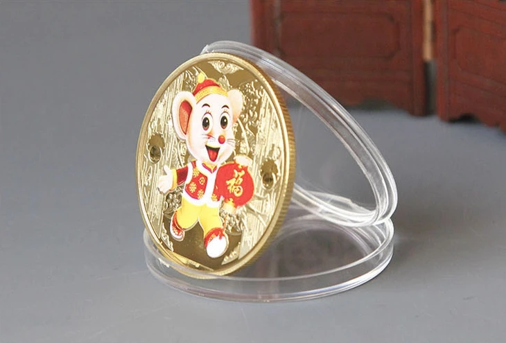 2020 крыса Сувенирная Монета Китайский Зодиак памятная монета новогодние