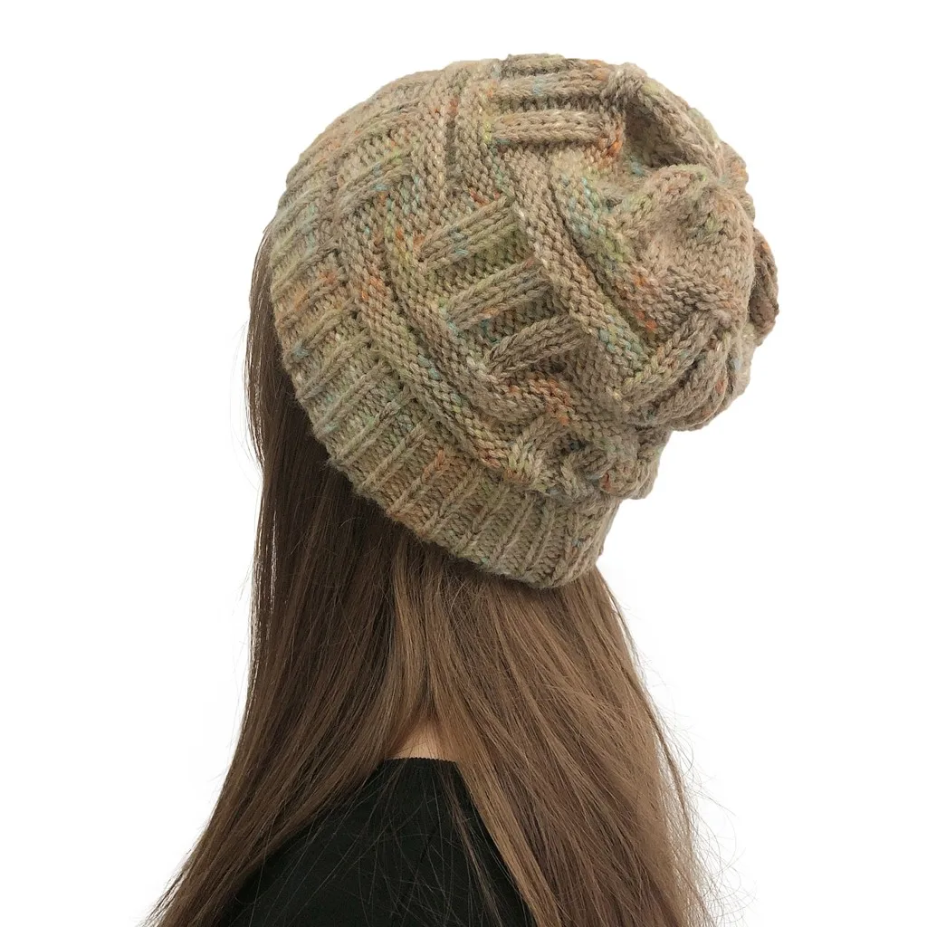 Женская модная повседневная шапка разноцветная уличная вязаные крючком шапки 2019