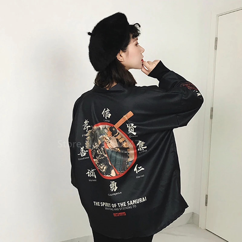 

Asian Streetwear Japanese Style Kimono Cardigan Traditional Casual Coat Harajuku Samurai Costumes Vintage Clothing Yukata Unisex
