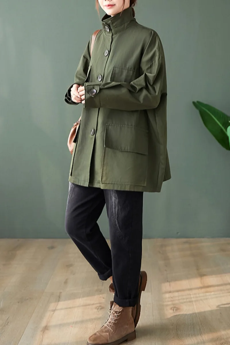 

2020 New Women loose comfortable Coat original style Fashion lady's Windbreak