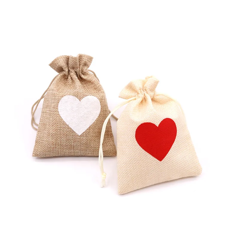 

10x14cm Linen Drawstring Bag Vintage Natural Burlap Gift Christmas Candy Bags Wedding Candy Bags Jute Gift Jewelry Pouch