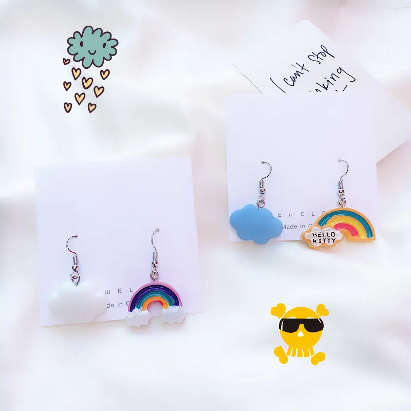 

Ladies accessories Asymmetric Earrings Cartoon Earrings for Girl 2020 Trendy Fashion Jewelry Earrings Pendants oorbellen Cloud