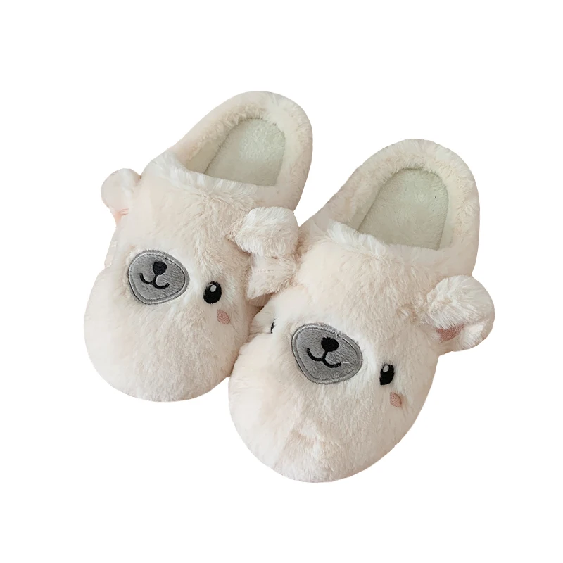 Женские хлопковые зимние домашние тапочки с милым рисунком в Корейском стиле