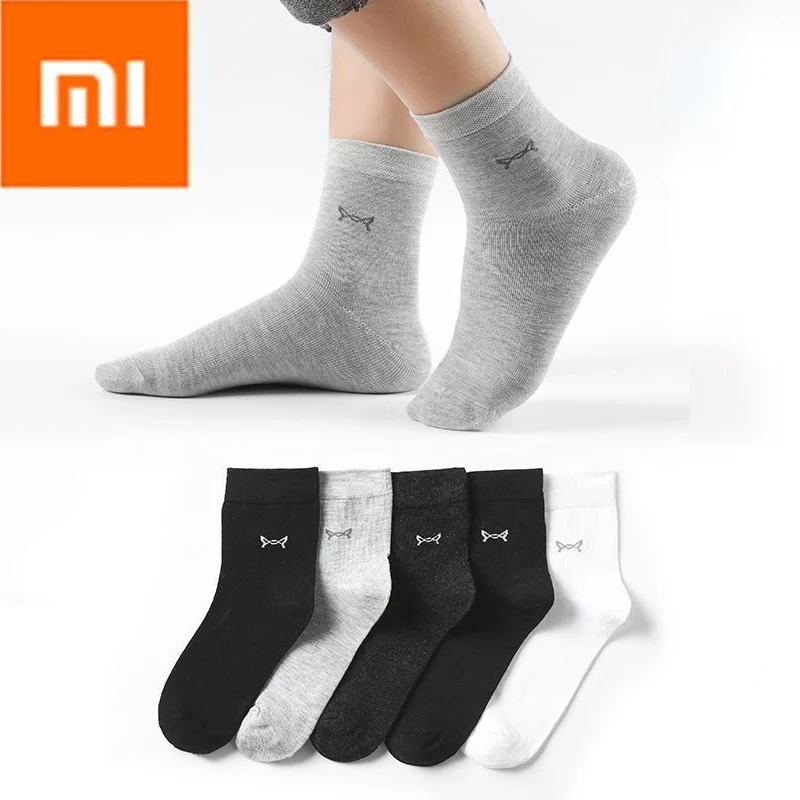 

Xiaomi 5 Pairs Solid Color Cotton Socks Spring summer Male Crew Socks Men Business Casual Deodorant, sweat-absorbent