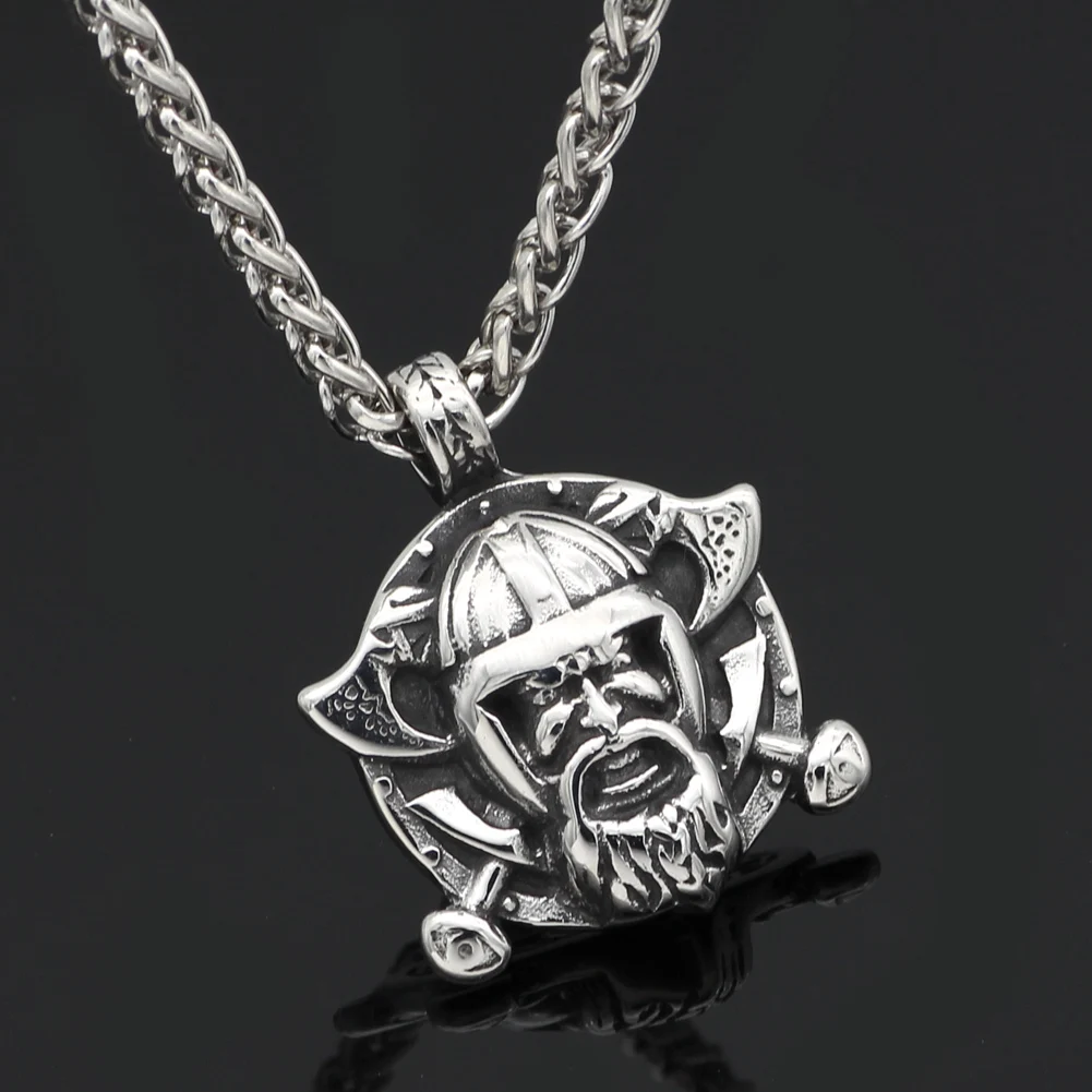 Мужские из Нержавеющей Стали steeel норвежский викинг odin лицо с топором амулет